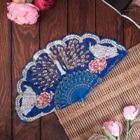 Веер складной h=21 см &laquo;Павлин&raquo;, МИКС