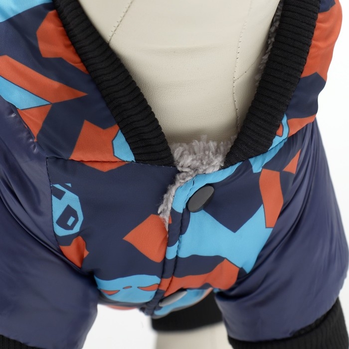 Комбинезон для собак на меховом подкладе с капюшоном, размер M  (ДС 26, ОШ 32, ОГ 44 см Комбинезон для собак на меховом подкладе с капюшоном, размер M  (ДС 26, ОШ 32, ОГ 44 см