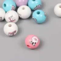 Бусины для творчества дерево "Милые коровки" набор 10 шт 1,6х1,6х1,6 см