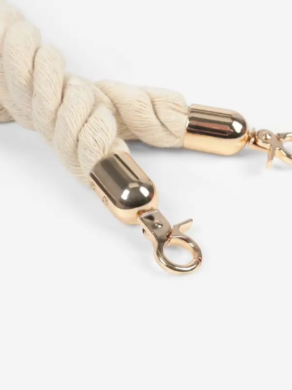 Ручка для сумки, канат, 60&times;1.5 см, с карабинами, цвет кремовый, золотой