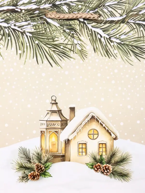Пакет подарочный новогодний ламинированный, «Новогодний дом» , 18×10×22.3 см Пакет подарочный новогодний ламинированный, «Новогодний дом» , 18×10×22.3 см
