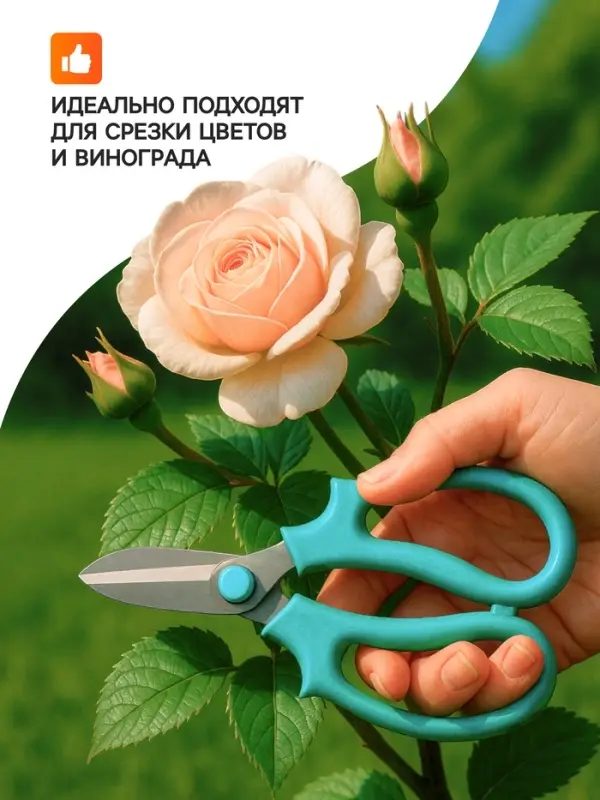 Ножницы садовые, 7" (18 см), с пластиковыми ручками