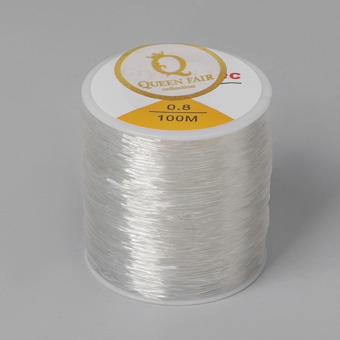 Нить силиконовая (резинка) d=0.8мм, L=100м, прозрачная Нить силиконовая (резинка) d=0.8мм, L=100м, прозрачная