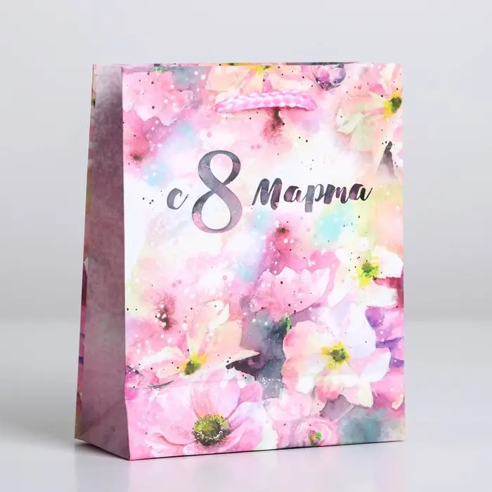 Пакет подарочный ламинированный, упаковка, «С 8 марта», S 12 х 15 х 5.5 см Пакет подарочный ламинированный, упаковка, «С 8 марта», S 12 х 15 х 5.5 см