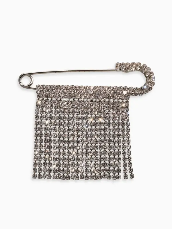 Булавка &laquo;Торжество&raquo;, дождик, 7 см, белая в серебре