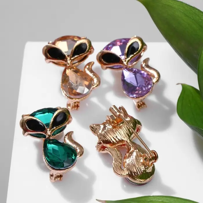 Брошь «Кошечка» драгоценная, цвет МИКС (неделимая фасовка 12 шт., цена за шт.) Брошь «Кошечка» драгоценная, цвет МИКС (неделимая фасовка 12 шт., цена за шт.)