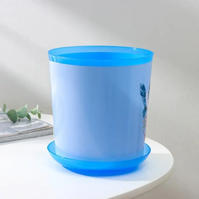 Горшок для цветов с поддоном Доляна «Танец журавлей», 1,6 л, d=14 см, h=15,5 см, цвет голубой Горшок для цветов с поддоном Доляна «Танец журавлей», 1,6 л, d=14 см, h=15,5 см, цвет голубой