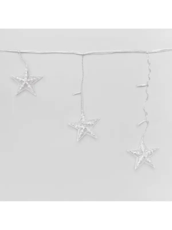 Гирлянда &laquo;Бахрома-арка&raquo; 2.5&times;1.2 м с насадками &laquo;Звёзды&raquo;, IP20, прозрачная нить, 136 LED, свечение мульти, 8 режимов, 220 В
