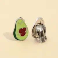 Серьги клипсы и кулон «Авокадно» , 8 х 9 см