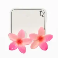 Серьги пластик "Цветок Лилии", цвет розовый