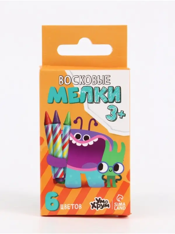 УМ И ХРУМ Восковые карандаши, 6 цветов