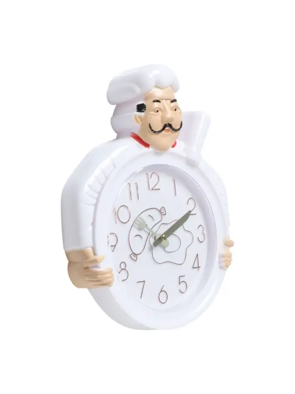 Часы настенные интерьерные &laquo;Шеф&raquo;, серия: Кухня, бесшумные, плавный ход, 29.5&times;23 см, d=16.5 см, белые