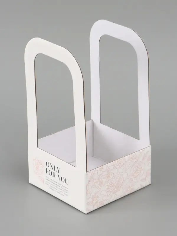 Коробка - переноска для цветов &laquo;Цветы&raquo;, 12&times;12&times;22 см