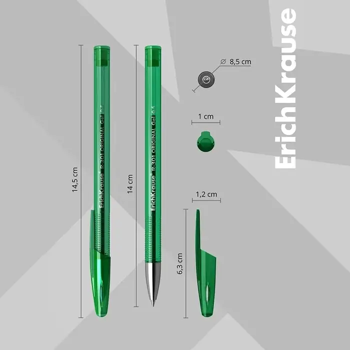 Ручка гелевая R=301 Original Gel, узел 0.5 мм, чернила зелёные, длина линии письма 600 метров