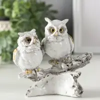 Сувенир полистоун "Белые филины на коряге" 5х9х8,5 см Сувенир полистоун "Белые филины на коряге" 5х9х8,5 см