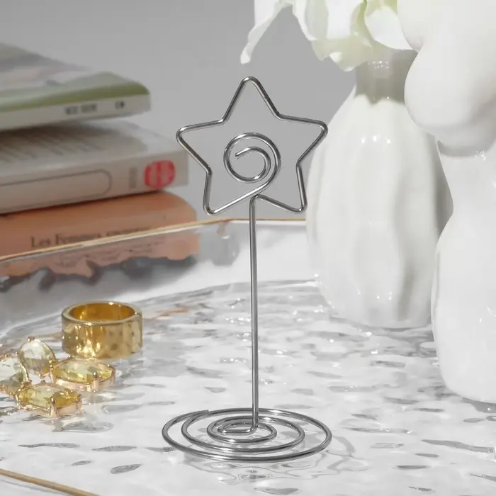 Ценникодержатель с зажимом «Звезда», 3,3×3,3×8,3 см, цвет серебро