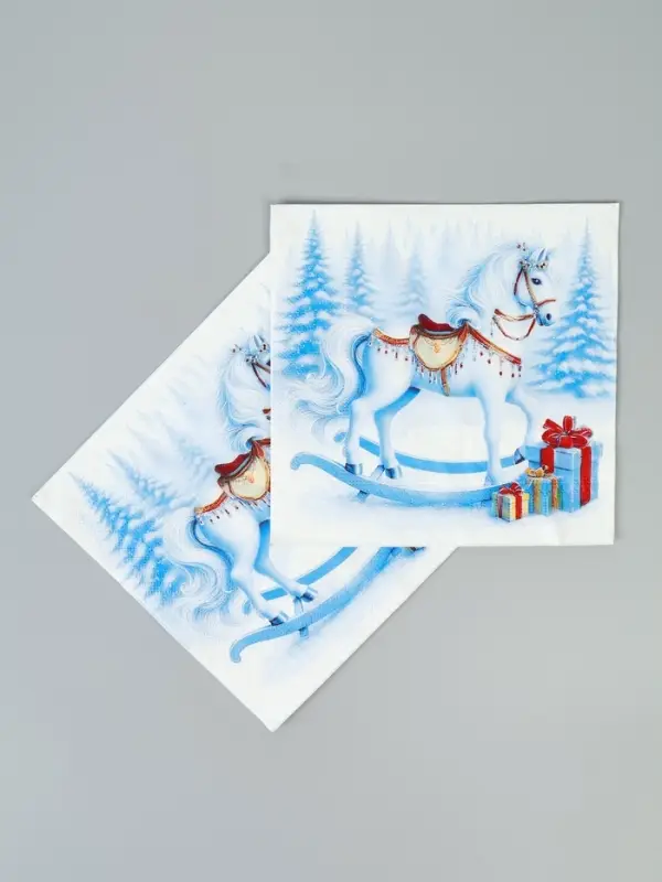 Салфетки бумажные трёхслойные «Лошадка», 33х33, 20 шт