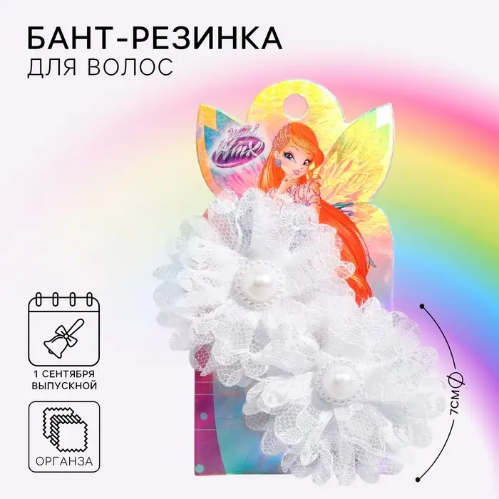 Бант для волос на резинке школьный, 2 штуки 5.5 см, «ВИНКС», МИКС Бант для волос на резинке школьный, 2 штуки 5.5 см, «ВИНКС», МИКС