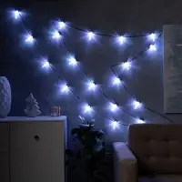 Умная гирлянда &laquo;Нить&raquo; 6 м с насадками &laquo;Лампочки с шишками&raquo;, IP20, тёмная нить, 20 LED, свечение RGB, USB