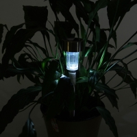 Садовый светильник на солнечной батарее «Цилиндр», 5.5×35×5.5 см, 1 LED, свечение белое