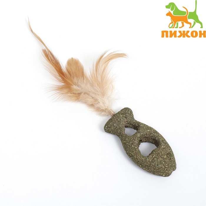 Игрушка для кошек из прессованной кошачьей мяты  Игрушка для кошек из прессованной кошачьей мяты "Ажурная рыба", 6,5 см