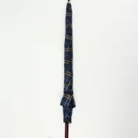 Зонт - трость полуавтоматический &laquo;Клетка&raquo;, 8 спиц, R=58/68 см, d=116 см, синий