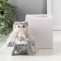 Фигурка полистоун &laquo;Котик с книгой за партой&raquo;, серый, 9&times;8.5&times;9.5 см