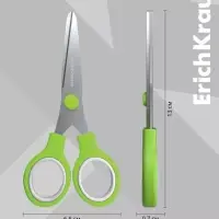 Ножницы 13 см ErichKrause Junior, для левшей, с пластиковым чехол и именным стикером, МИКС