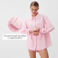 Костюм женский (рубашка, шорты) MINAKU: Casual Collection цвет розовый, размер 46