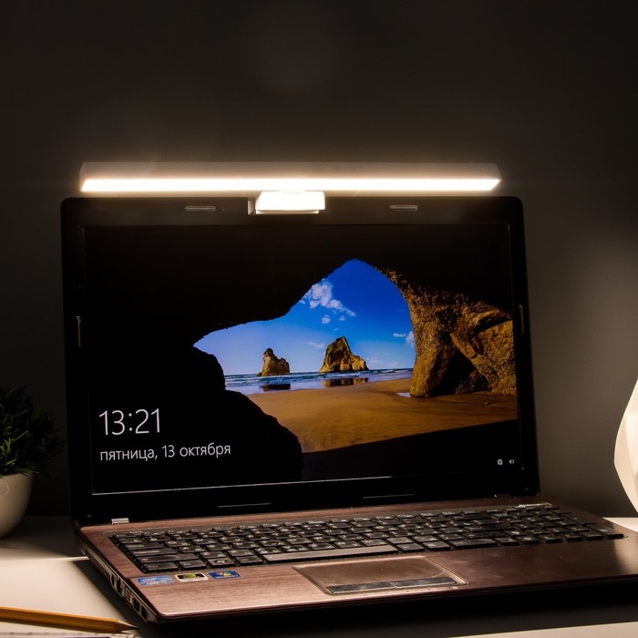 Светильник для монитора Светильник для монитора "Люкс" LED 5Вт 3000К-6000К 249Лм Ra85 USB белый 8,3х2,9х33см