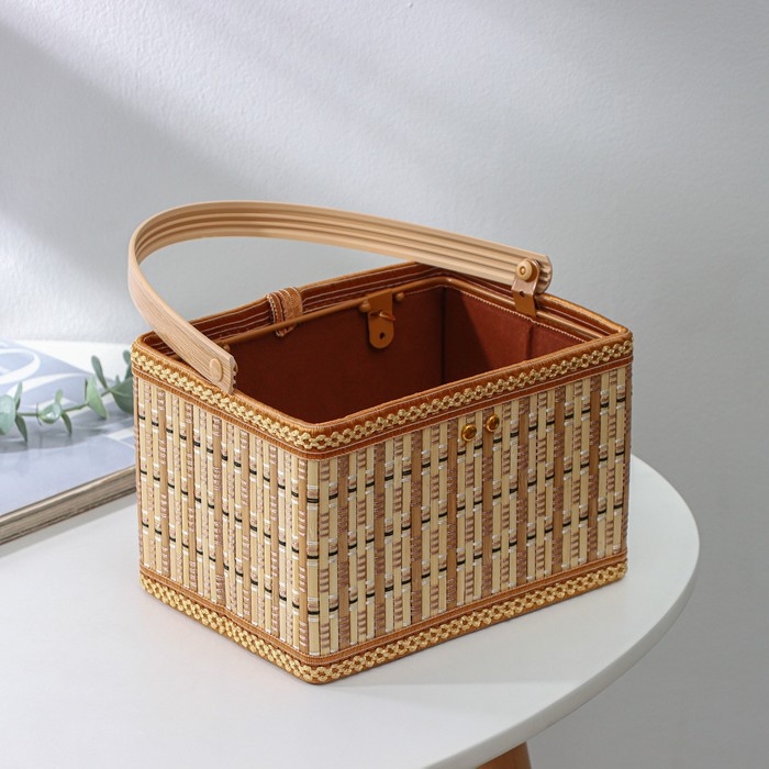 Корзина для хранения Доляна Nature, 19×14×12, бамбук Корзина для хранения Доляна Nature, 19×14×12, бамбук