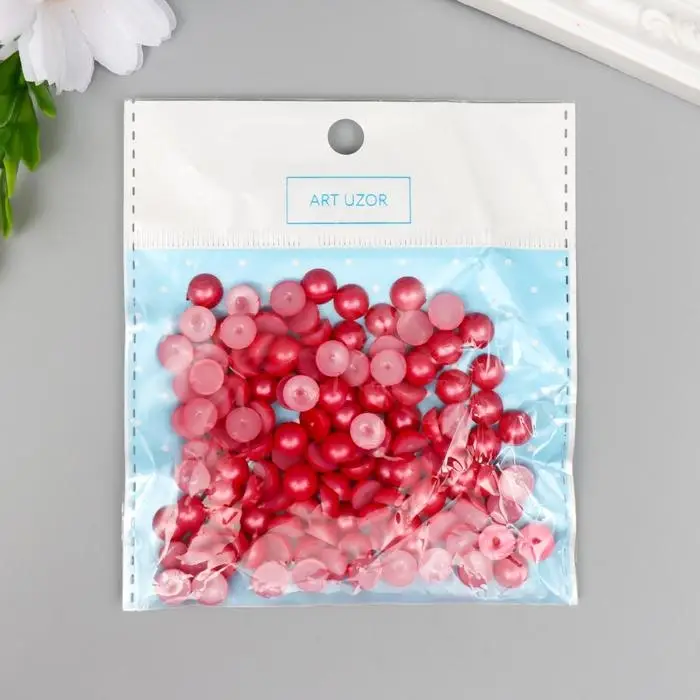 Набор для творчества половинка жемчужины цветная d=0,8 см 20 гр,