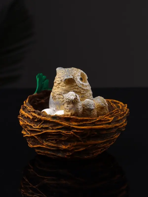 Фигура Фигура "Совушки в гнезде" 7.5х10х9.2 см