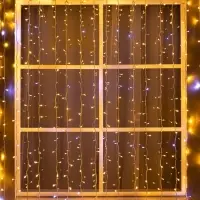 Гирлянда &laquo;Занавес&raquo; 2&times;3 м, IP44, УМС, белая нить, 760 LED, свечение тёплое белое, мерцание белым, 220 В