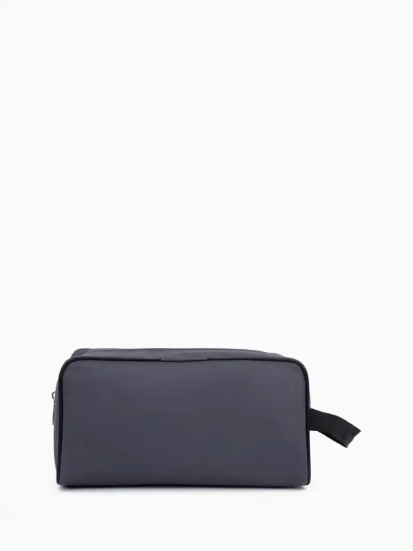 Косметичка на молнии дорожная, мужская, с ручкой, средний размер, тёмно-серая