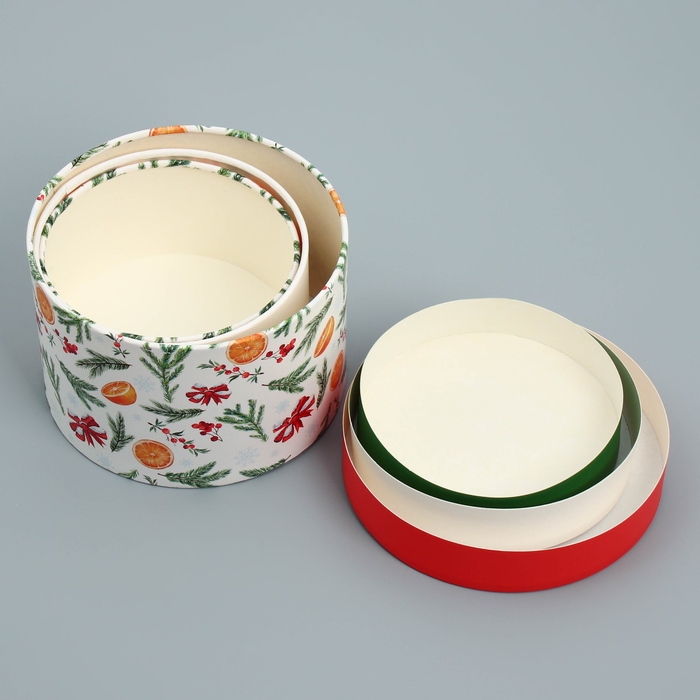 Набор шляпных коробок 3 в 1 «Акварельный», 16 х 10, 14 х 9, 13 х 8.5 см, Новый год Набор шляпных коробок 3 в 1 «Акварельный», 16 х 10, 14 х 9, 13 х 8.5 см, Новый год