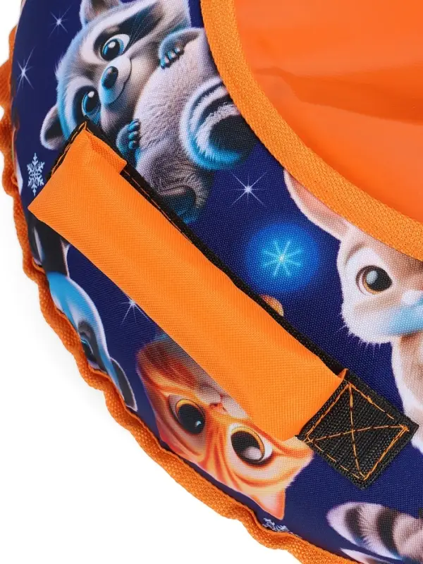 Тюбинг – ватрушка «Пушистики», диаметр чехла 70 см, синяя, оранжевая, Winter Star Тюбинг – ватрушка «Пушистики», диаметр чехла 70 см, синяя, оранжевая, Winter Star