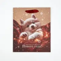 Набор пакетов крафтовых &laquo;Новогоднее настроение&raquo;, 5 шт., 23&times;27&times;11.5 см