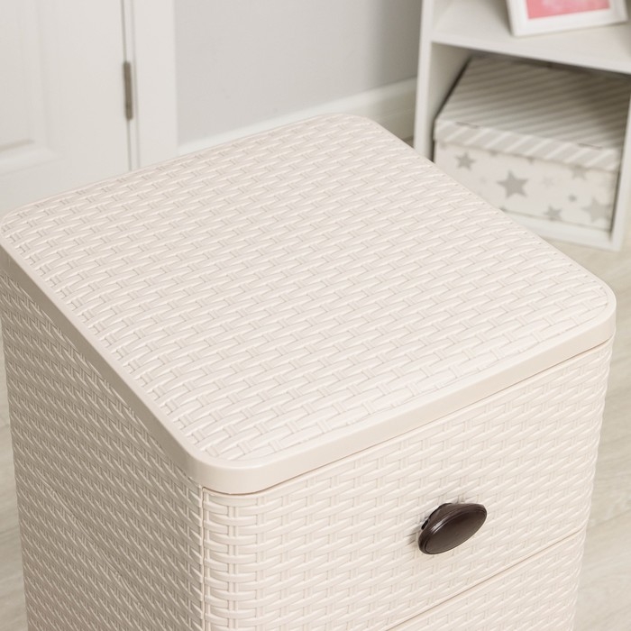 Комод 4-х секционный «Плетёнка», цвет слоновая кость Комод 4-х секционный «Плетёнка», цвет слоновая кость