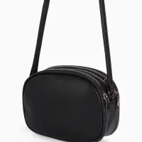 Сумка женская кросс-боди на молнии, 19&times;7&times;15 см, в клетку, чёрная