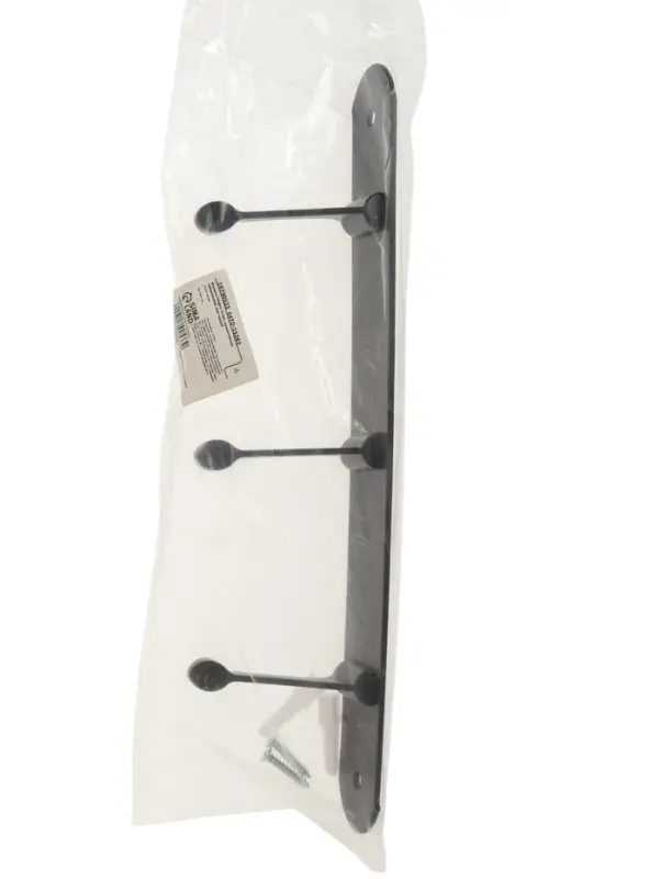 Вешалка ТУНДРА TVT001, металлическая, трёхрожковая, цвет черный