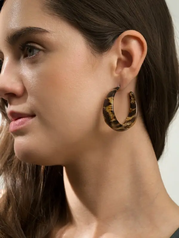 Серьги кольца QF &laquo;Леопард&raquo;, d=4.5