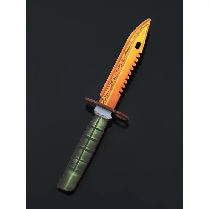 Набор сувенирное оружие «Красный с золотом», автомат, пистолет с глушителем, нож-штык, 3 шт