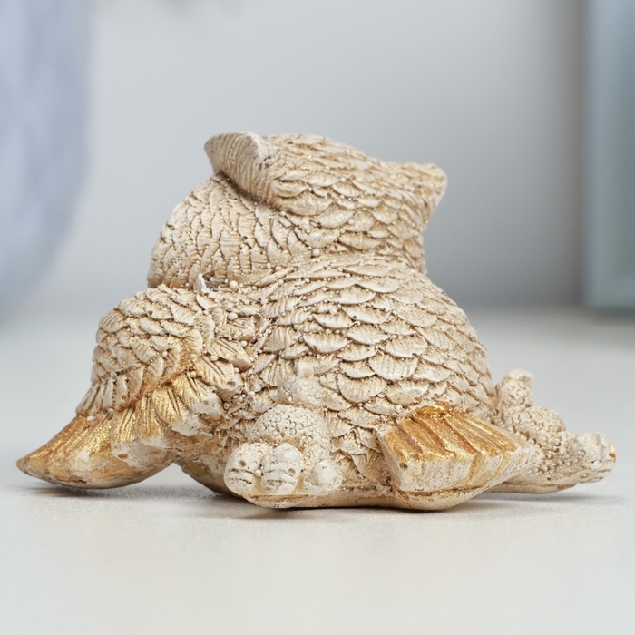 Фигура Фигура "Сова лежит" бежевая, 6х7х5см