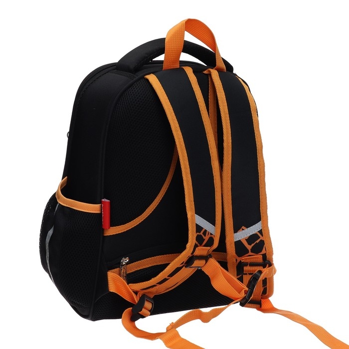 Рюкзак каркасный 35 х 27 х 13 см, Hatber Ergonomic Min Рюкзак каркасный 35 х 27 х 13 см, Hatber Ergonomic Min "Влад А4", чёрный/оранжевый NRk_70104