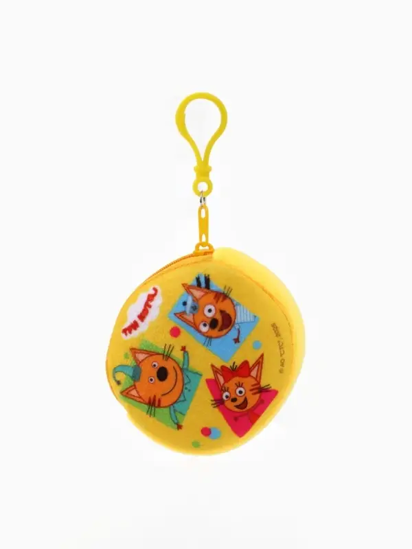 Кошелек детский плюшевый &laquo;Три кота&raquo; 9&times;9&times;1