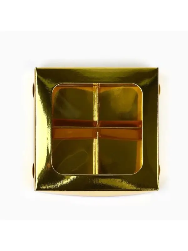 Коробка для конфет &laquo;Золотистая&raquo;, 10.5&times;10.5&times;3.5 см