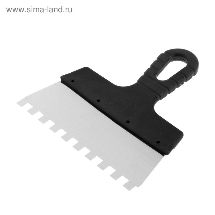 Шпатель зубчатый ЛОМ, 200 мм, зуб 10 мм, нержавеющая сталь Шпатель зубчатый ЛОМ, 200 мм, зуб 10 мм, нержавеющая сталь