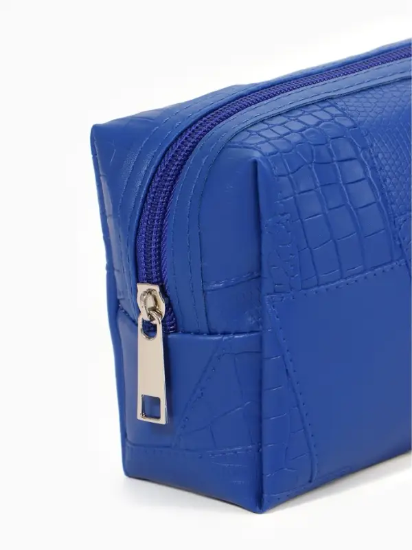 Косметичка дор Одноцвет, 16*5*10, отдел на молнии, синий