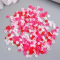 Бусины для творчества PVC "Колечки розовые" набор ≈ 330 шт 0,1х0,4х0,4 см